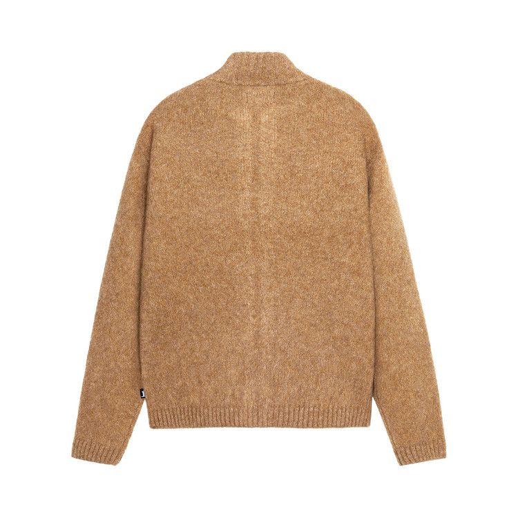 Stussy Full Zip Brushed Merino Sweater 'camel'