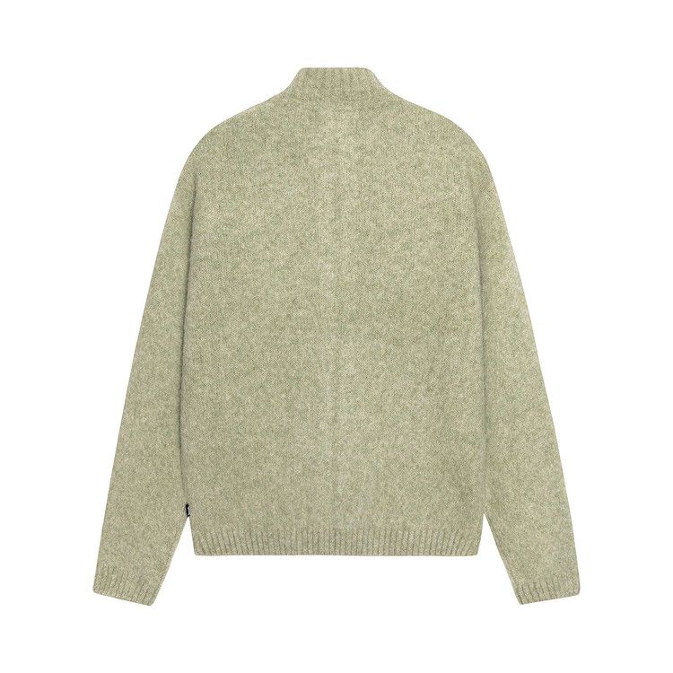 Stussy Full Zip Brushed Merino Sweater Sage