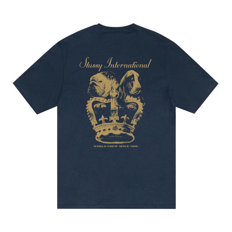Stussy Dog Crown Tee 'navy'
