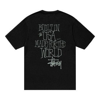 Buy Stussy Built In USA Tee Pigment Dyed 'Black' - 1905059 BLAC | GOAT