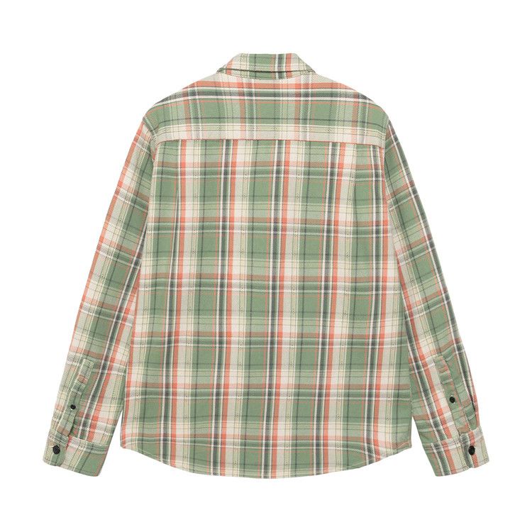 Stussy Dan Washed Cotton Plaid Shirt Green