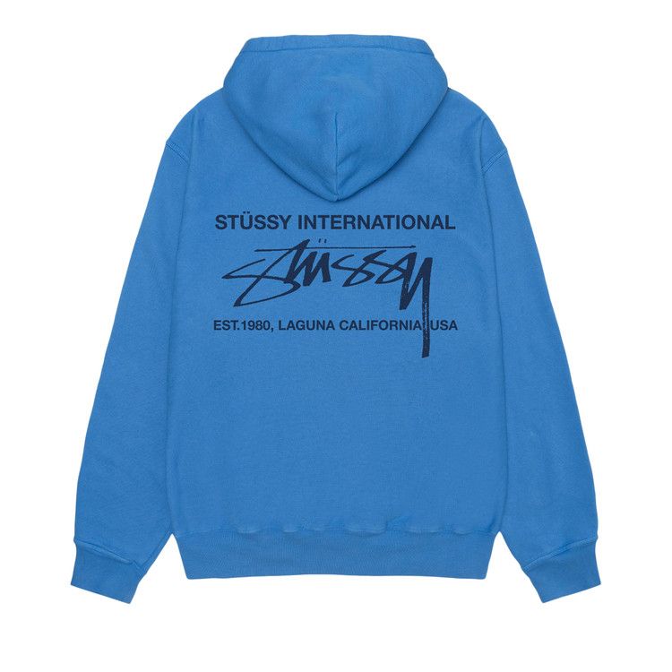 Stussy Smooth International Hoodie Pigment Dyed Blue