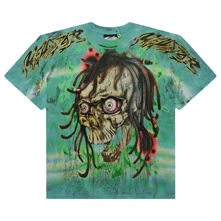 Buy Hellstar Rasta Skull Tye-Dye T-Shirt 'Green' - HSCXTEE01