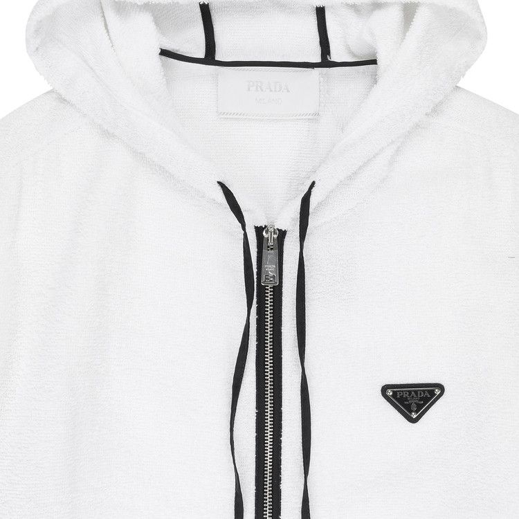Buy Prada Terrycloth Hoodie Jacket 'White' - SGC033 1ZR3 F0009 | GOAT