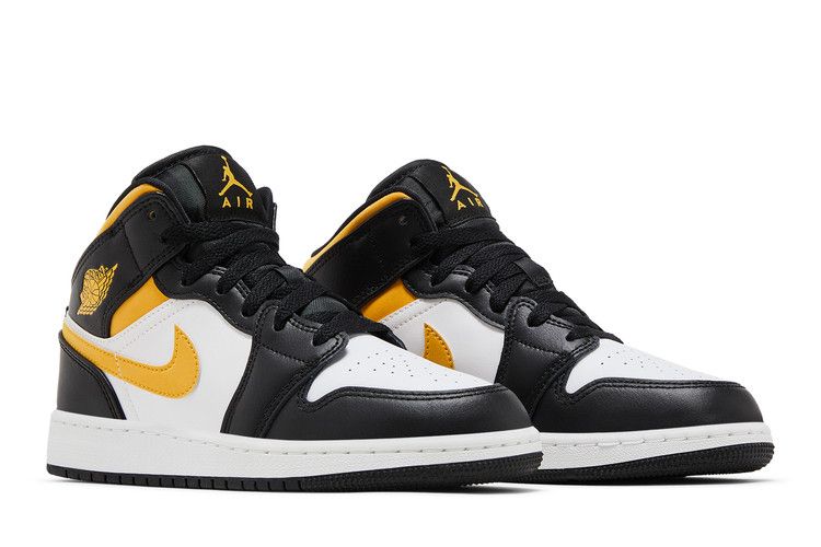 Air Jordan 1 Mid Gs Black University Gold