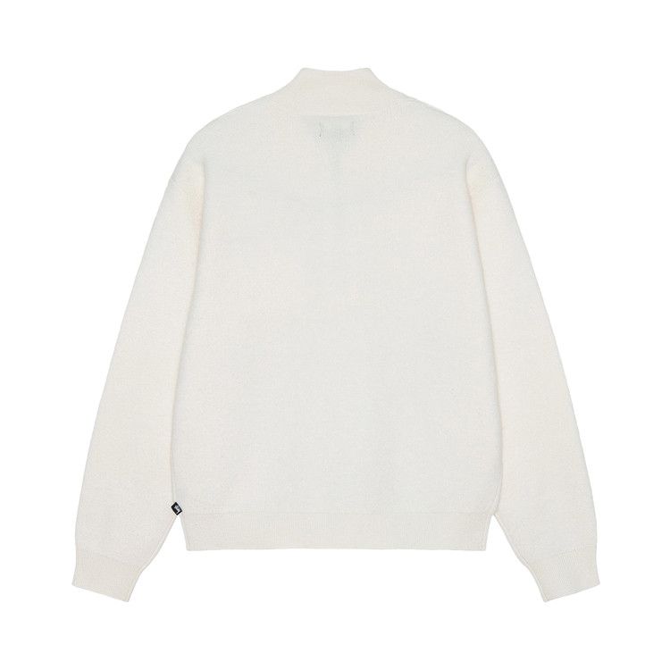 Stussy Half Zip Mock Neck Sweater Ivory