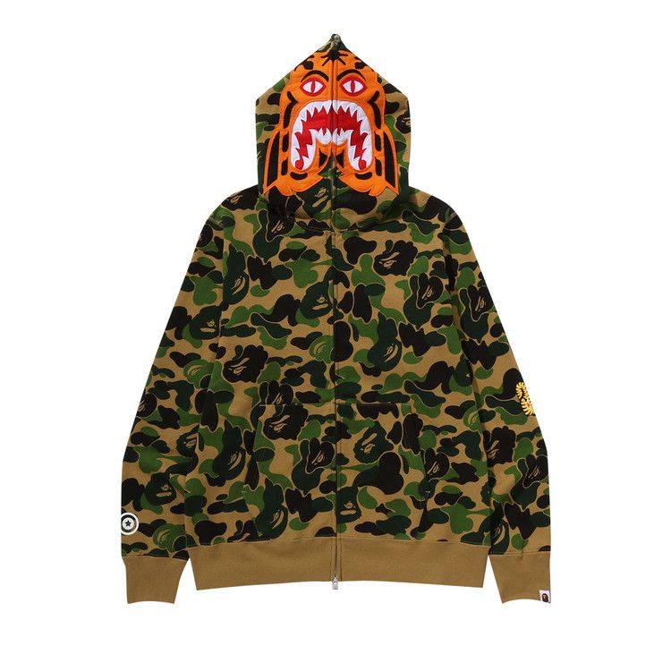 Bape Camo Tiger Full Zip Hoodie Green