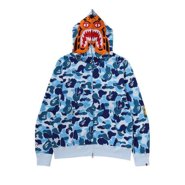 Bape Camo Tiger Full Zip Hoodie Blue