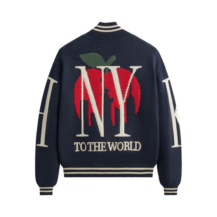 Buy Kith Big Letter New York Wyona Full Zip Sweater 'Nocturnal