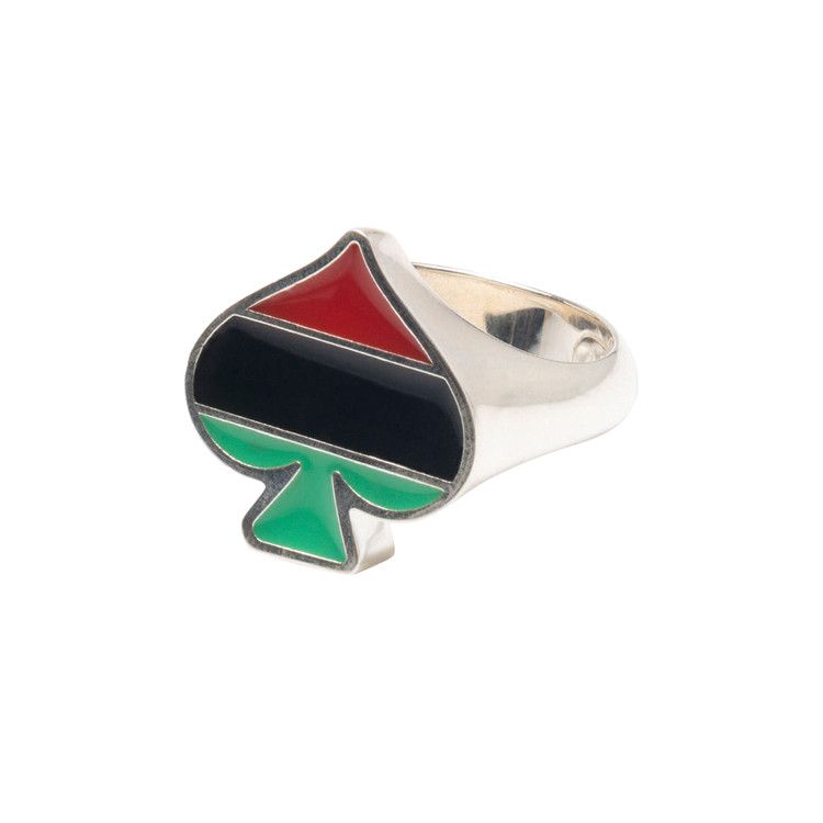 Buy Stussy x Denim Tears Spade Ring 'Silver' - 338408 SILV | GOAT
