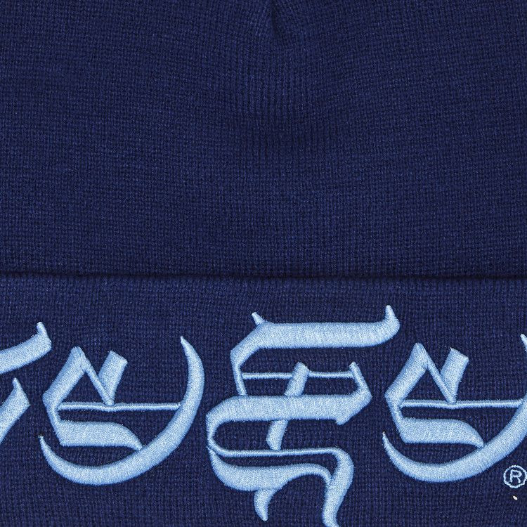 Buy Supreme New Era Blackletter Beanie 'Washed Navy