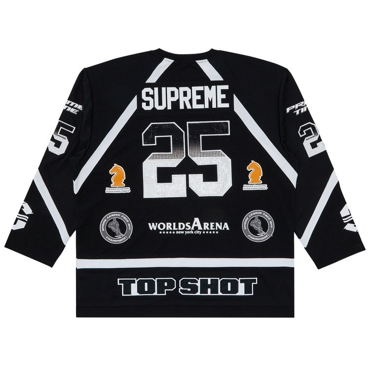 Buy Supreme Rhinestone Hockey Jersey 'Black' - SS25KN29