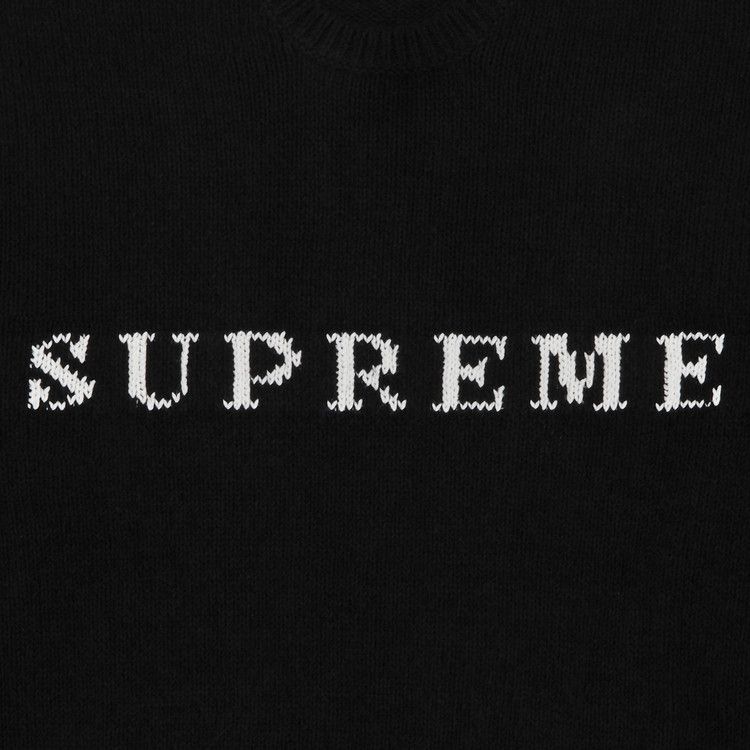 Buy Supreme Contrast Logo Sweater 'Black' - SS25SK24 BLACK