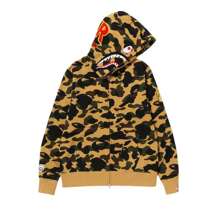 Bape 1st Camo 2nd Shark Full Zip Hoodie 'yellow'