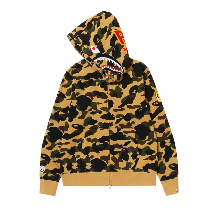 Bape 1st Camo 2nd Shark Full Zip Hoodie 'yellow'