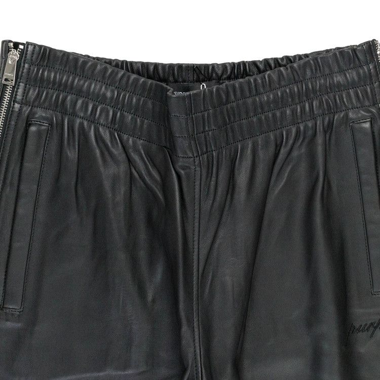Purple Brand Leather Side Zip Track Pants 'black'