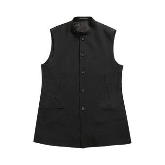 Buy Yohji Yamamoto Pour Homme Stand Collar Vest 'Black' - HP V06