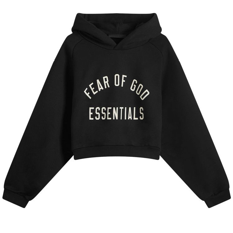Buy Fear of God Essentials Fleece Cropped Hoodie 'Black