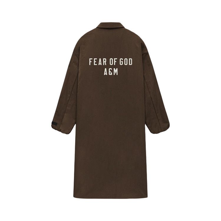 Fear Of God Essentials Textured Nylon Trench Coat 'brown'