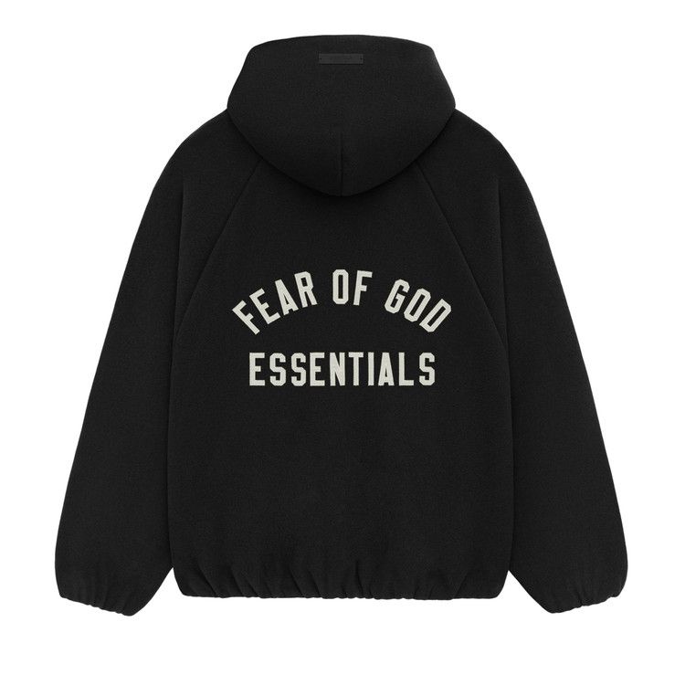 Fear Of God Essentials Brushed Hooded Bomber Jacket Black