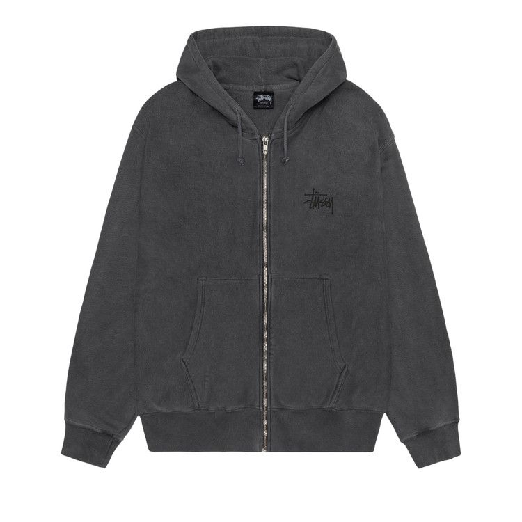 Stussy Basic Zip Hoodie Pigment Dyed 'black/Black'
