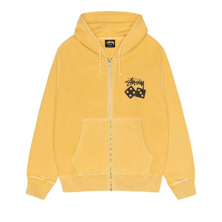 Stussy Dice Zip Hoodie Pigment Dyed 'yellow'
