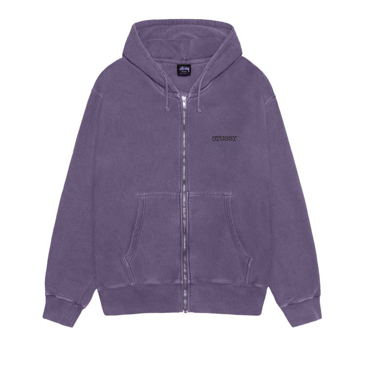 Stussy Jumbo Zip Hoodie Pigment Dyed Grape