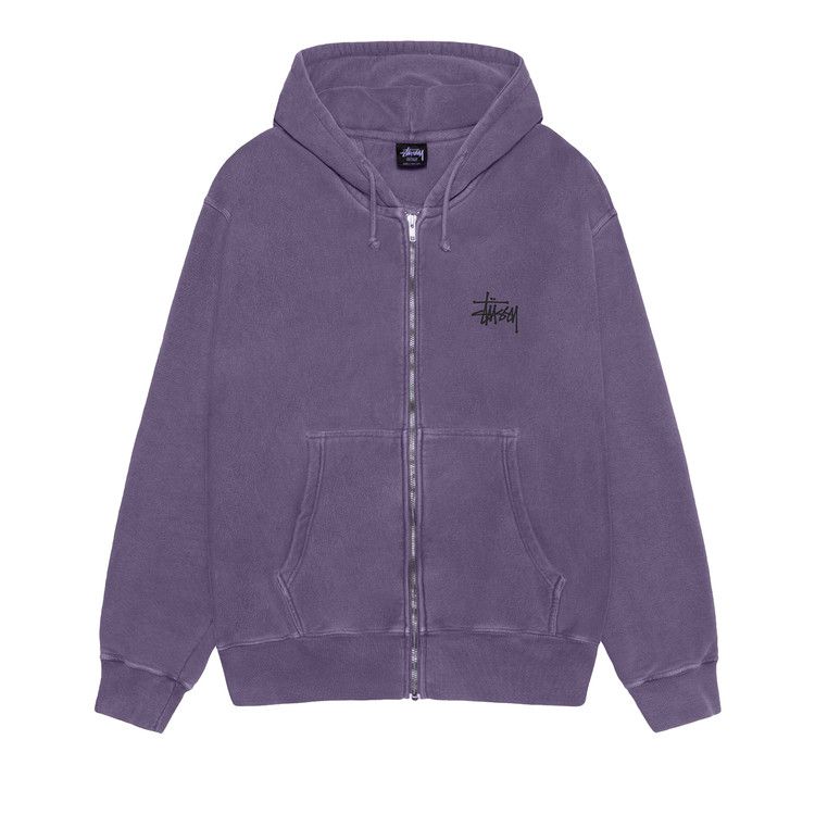 Stussy Basic Zip Hoodie Pigment Dyed 'grape'