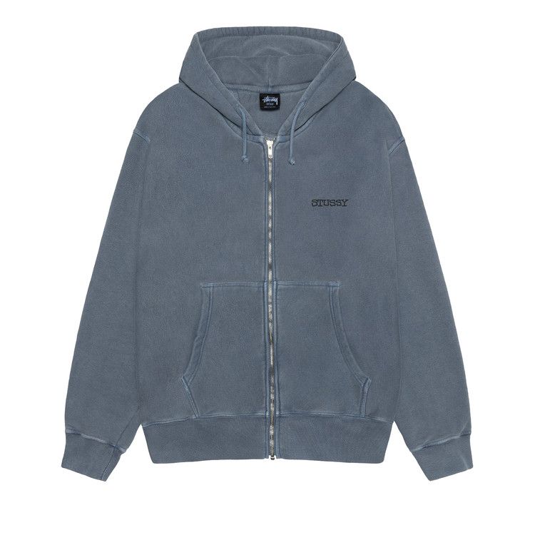Stussy Jumbo Zip Hoodie Pigment Dyed Navy