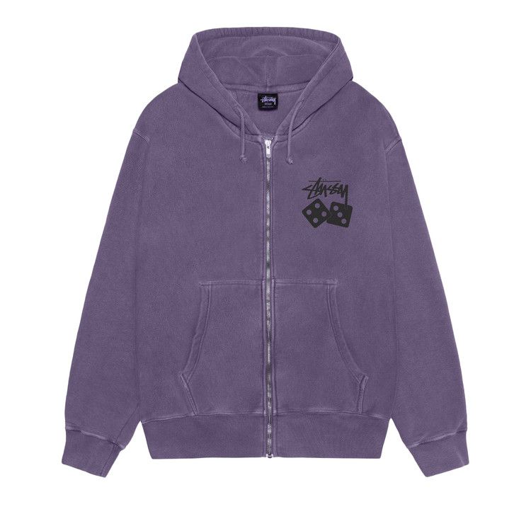 Stussy Dice Zip Hoodie Pigment Dyed Grape