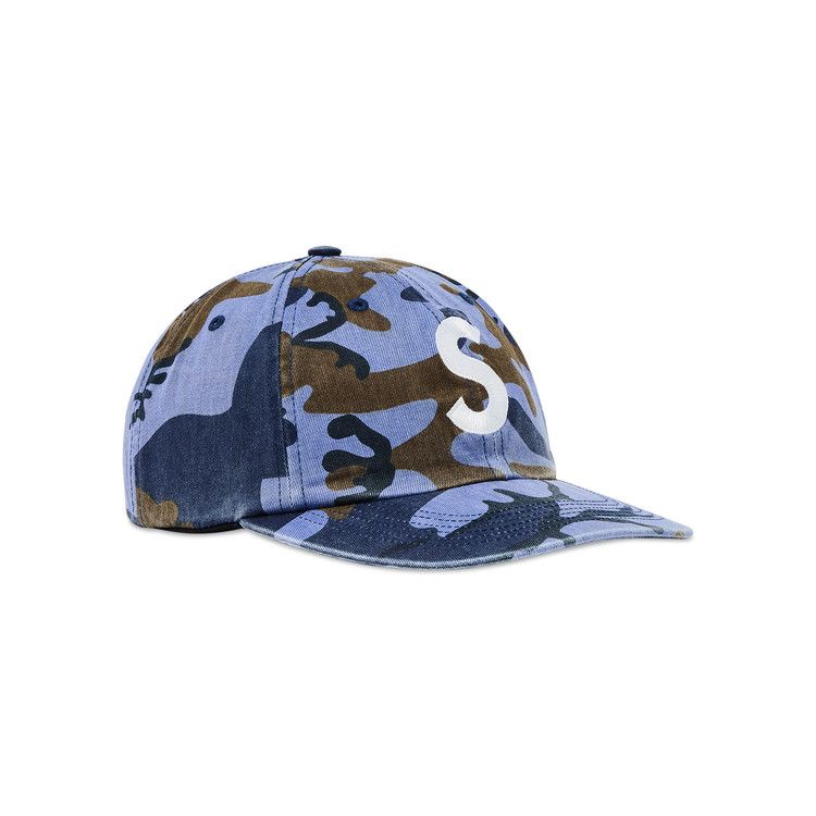 Buy Supreme Pigment Coated S Logo 6-Panel 'Blue Camo