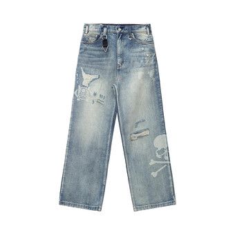 Buy Mastermind Japan x C2H4 Totem Laser Jeans 'Faded Blue