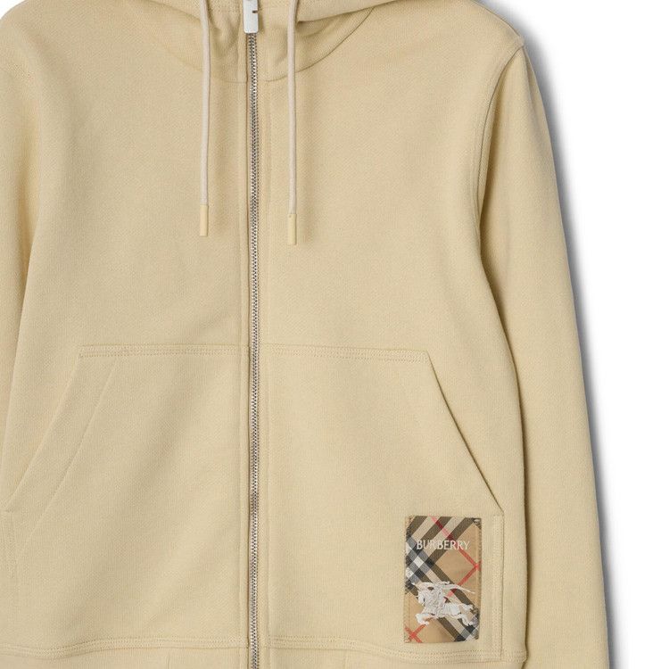 Buy Burberry Check Label Zip-Through Hoodie 'Nutmeg' - 8103498 | GOAT