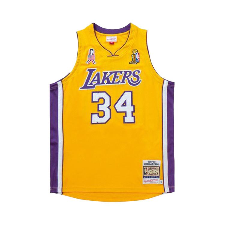 Mitchell & Ness NBA Authentic Los Angeles Lakers 2001 Shaquille O'Neal Jersey 'Light Gold' — foto 2
