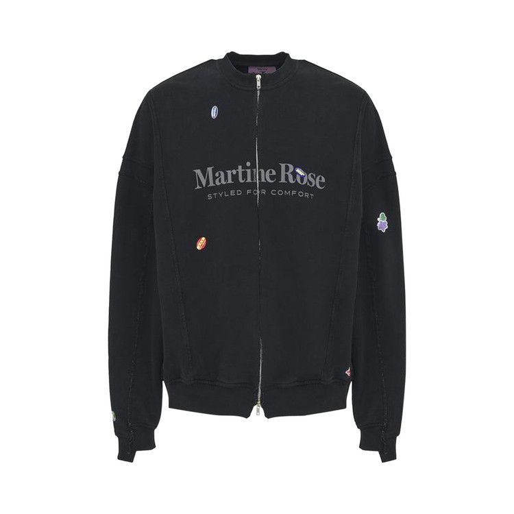 Buy Martine Rose Zip Up Crew 'Black Washed/Black