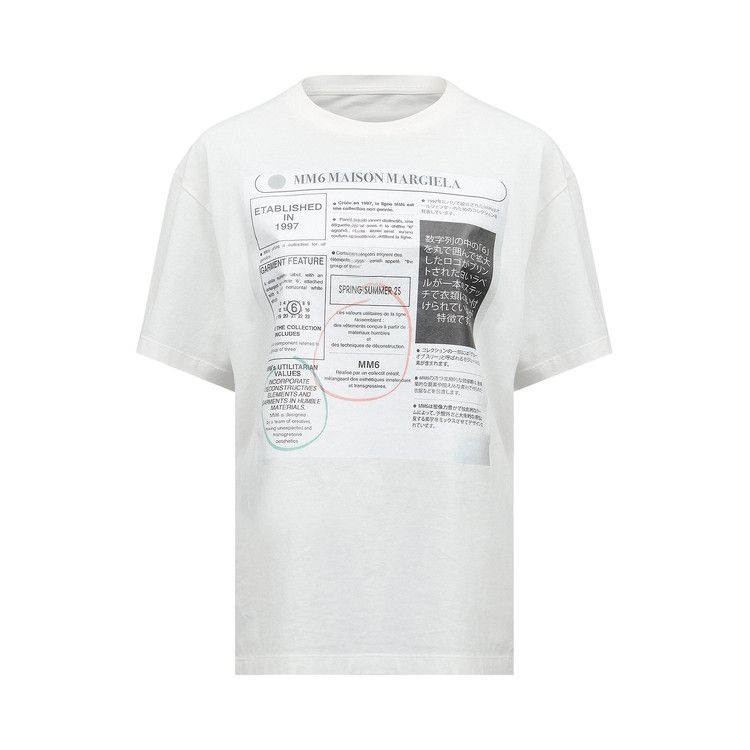 Mm6 Maison Margiela Stamp Logo T-Shirts 'off White'