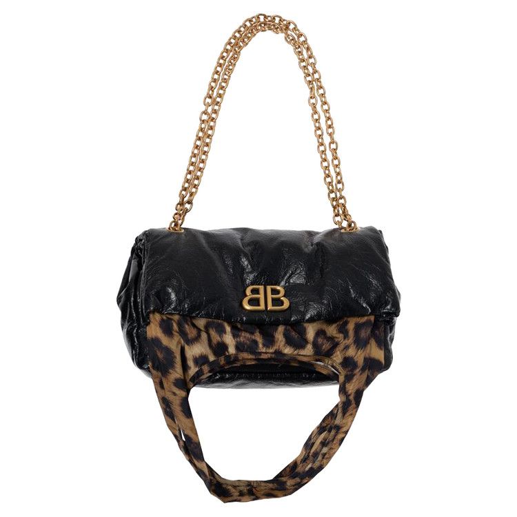 Balenciaga Monaco Chain Bag Black/Leopard