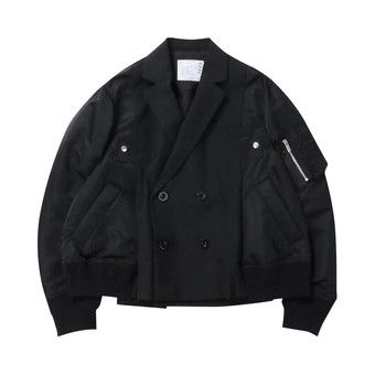 Buy Sacai Suiting x Nylon Twill Jacket 'Black' - 25 07633 001 | GOAT