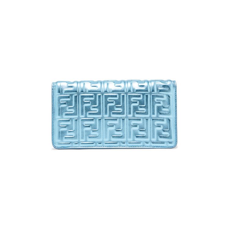 Fendi Baguette Leather Clutch Bag 'blue'