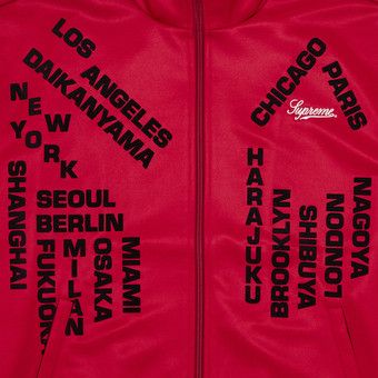 トップス supreme Worldwide Tricot Track Jacket Supreme Worldwide Tricot Track Jacket Red Men's - SS25 - US