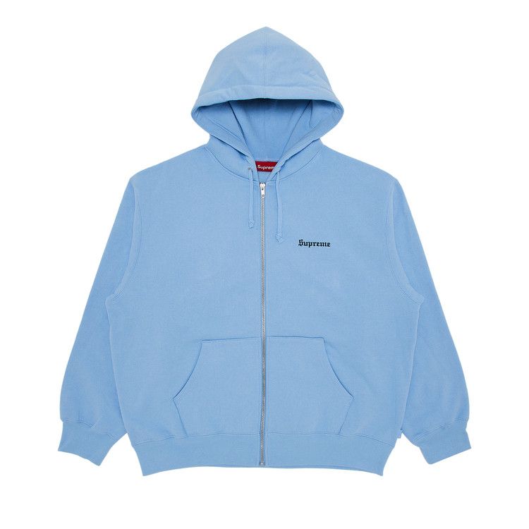 Buy Supreme Crest Zip Up Hooded Sweatshirt 'Light Blue