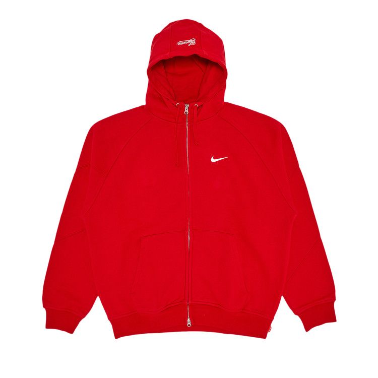 Buy Supreme x Nike Zip Up Hooded Sweatshirt 'Red' - SS25SW1 Buy Supreme x Nike Zip Up Hooded Sweatshirt 'Red' - SS25SW1