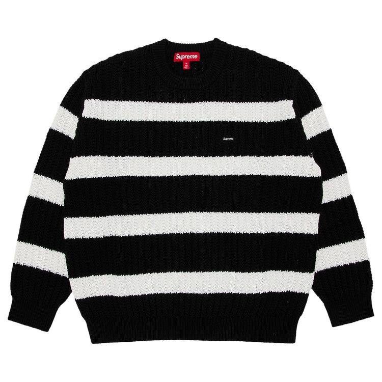 Supreme Loose Gauge Stripe Small Box Sweater Black