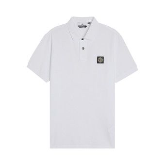 Buy Stone Island Compass Patch Logo Polo 'White' - 22002SCS0017