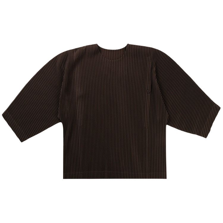 HOMME PLISSÉ ISSEY MIYAKE ブラウンカットソー　５部丈袖 HOMME PLISSÉ ISSEY MIYAKE ブラウンカットソー 5部丈袖 HOMME PLISSÉ