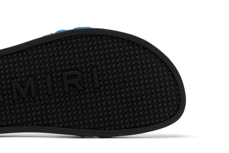 Amiri Bandana Chain Pool Slide Blue Paisley