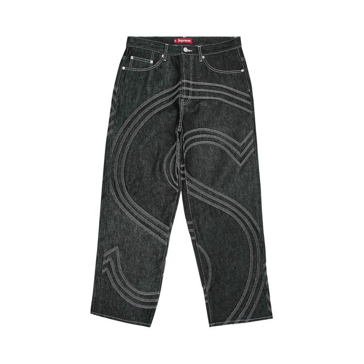 Buy Supreme S Logo Rigid Baggy Jean 'Rigid Black' - SS25P44 Buy Supreme S Logo Rigid Baggy Jean 'Rigid Black' - SS25P44