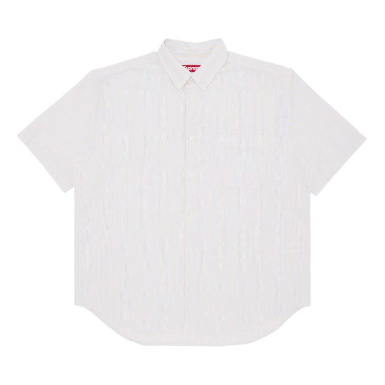 【Supreme】 White Short Sleeve Top★Grey★24FW★ Supreme FW18 Liquid Tee White Silver logo Short Sleeve