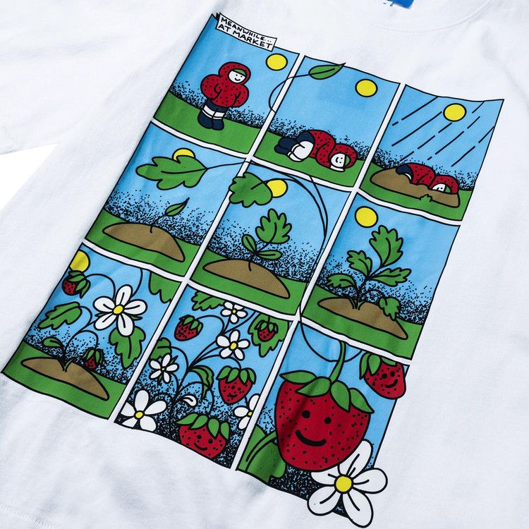 Market Abundance Comic T-Shirt White