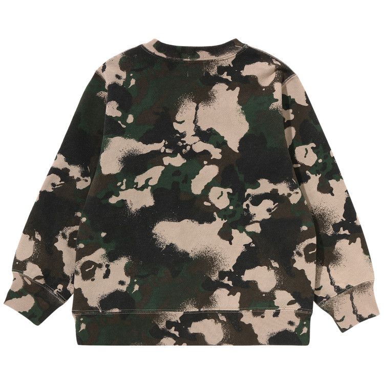 Bape Kids Map Camo Bape Crewneck Sweatshirt 'green'